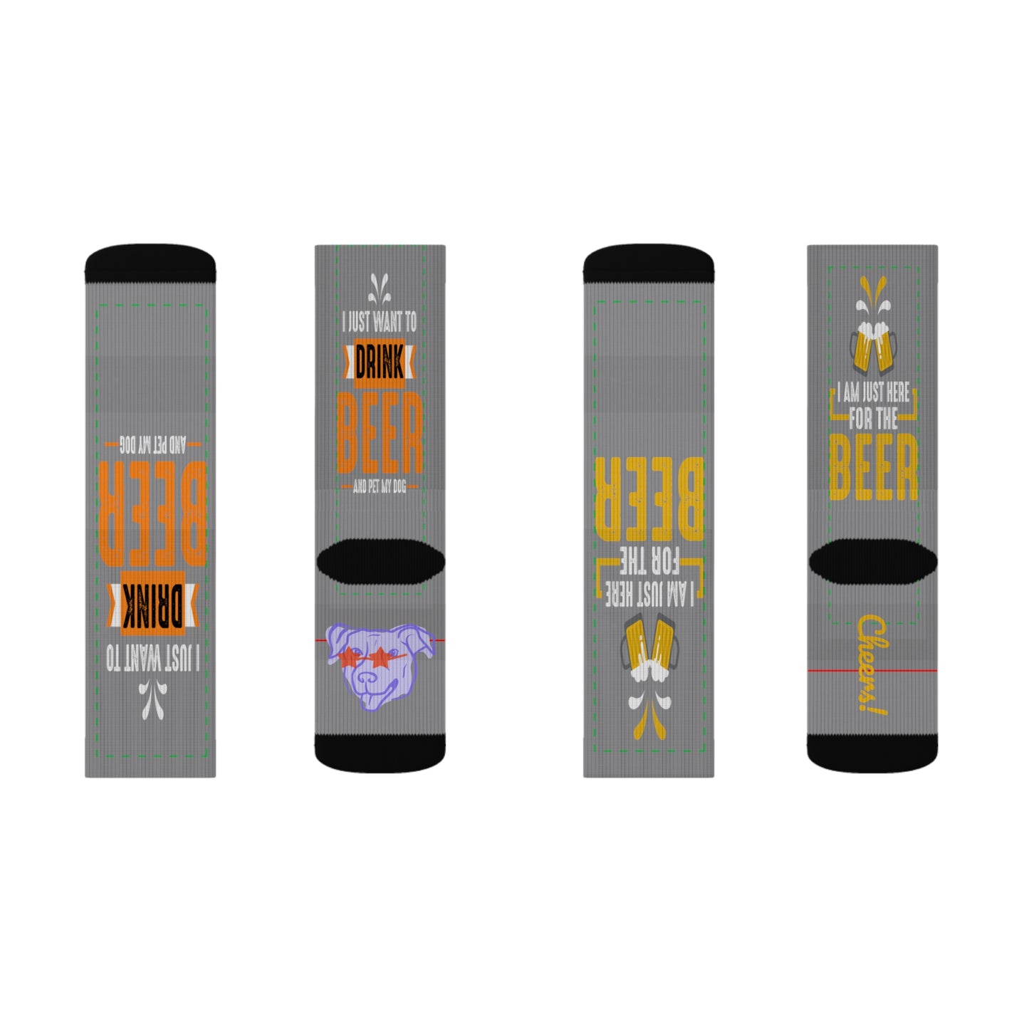 Grey Drink Beer Socks