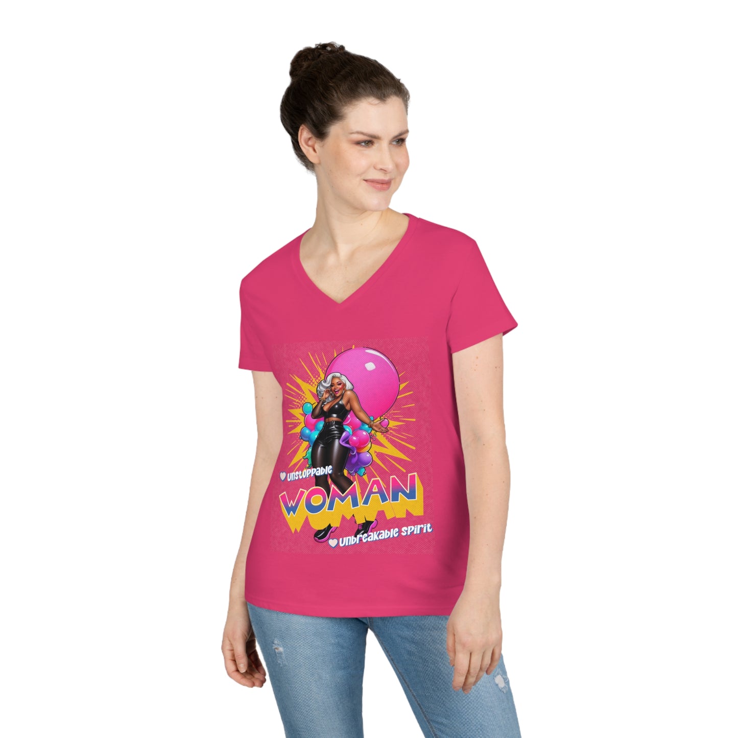 Woman Unstoppable V-Neck T-Shirt