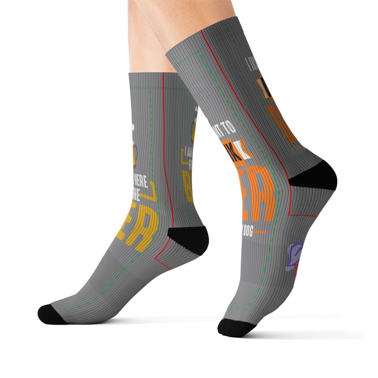 Grey Drink Beer Socks