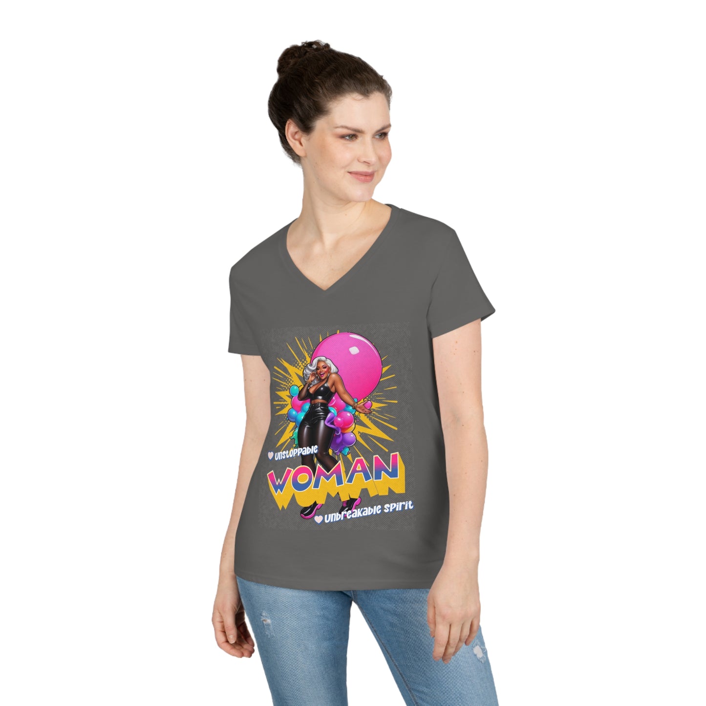 Woman Unstoppable V-Neck T-Shirt