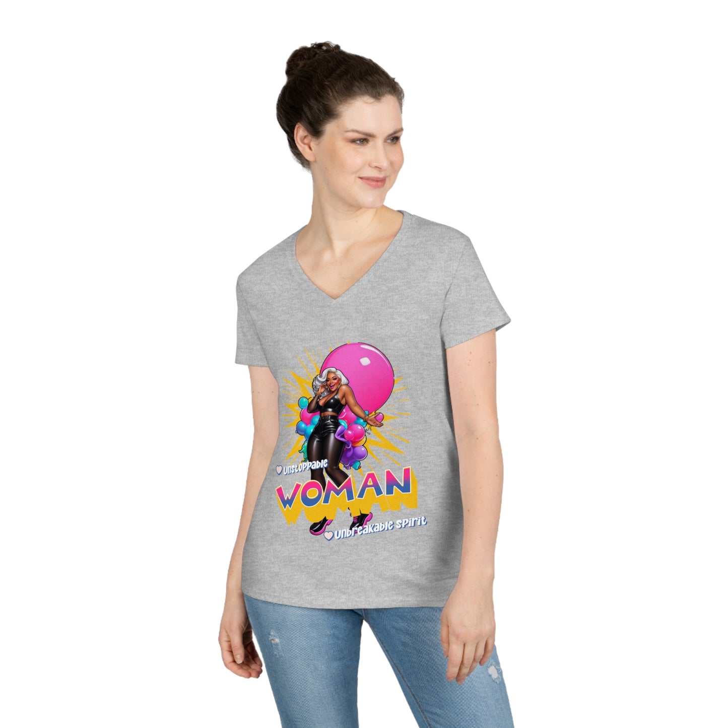 Woman Unstoppable V-Neck T-Shirt