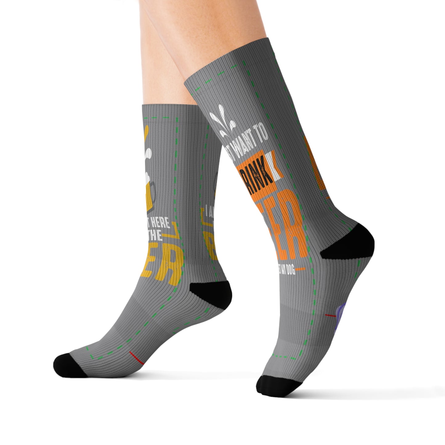 Grey Drink Beer Socks