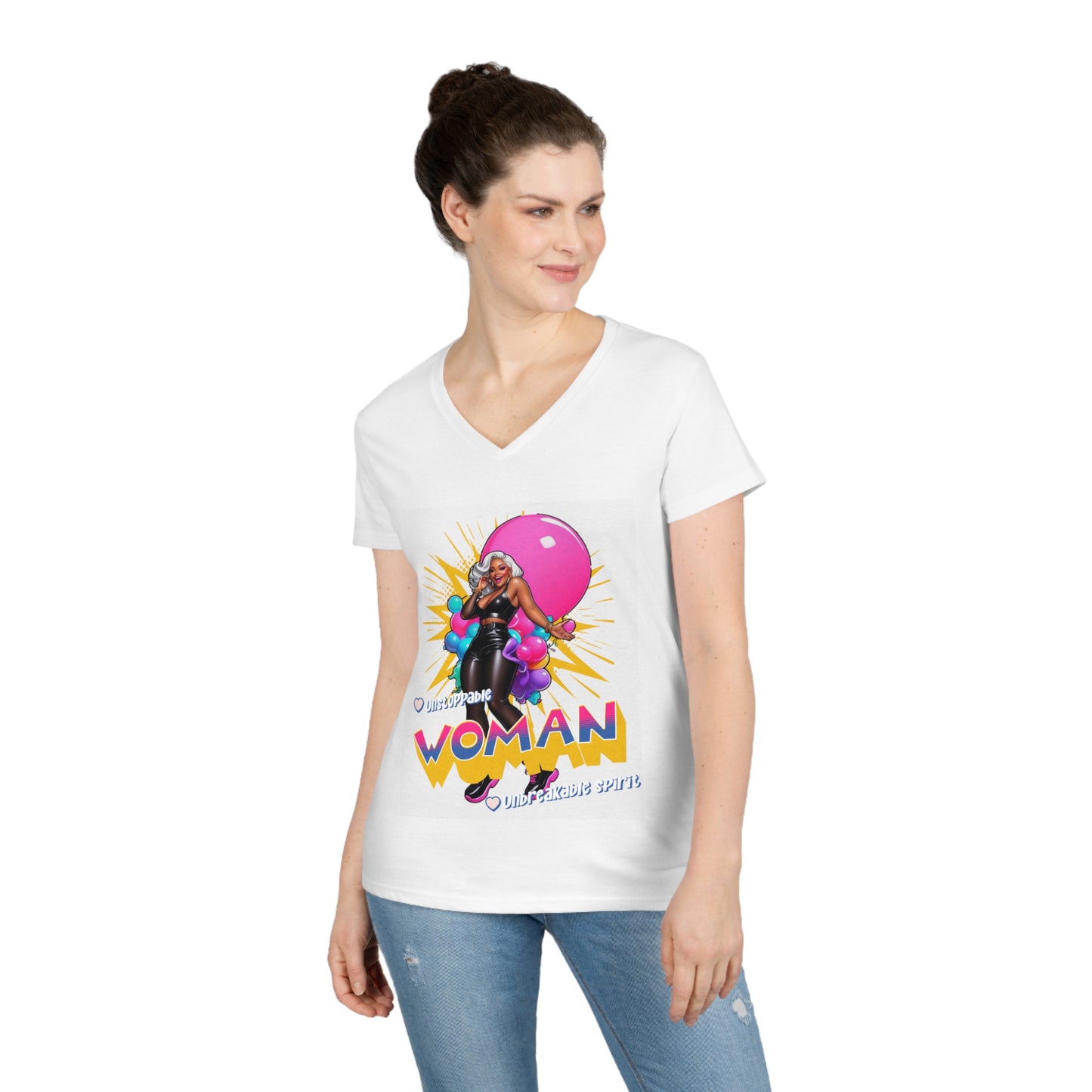 Woman Unstoppable V-Neck T-Shirt