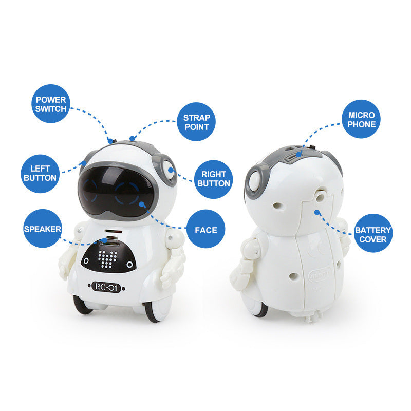 Pocket RC Robot Talking Interactive Dialogue Voice Recognition Record Singing Dancing Telling Story Mini RC Robot Toys Gift