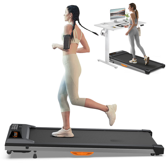 Under Desk Treadmill, Walking Pad for Home/Office, Portable Walking Treadmill 2.25HP, Walking Jogging Machine with 265 lbs Weight Capacity App Remote Control LED Display