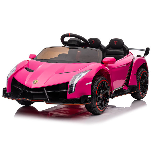 LEADZM Lamborghini Poison Small Dual Drive 12V 4.5AH with 2.4G Remote Control Sports Car Pink