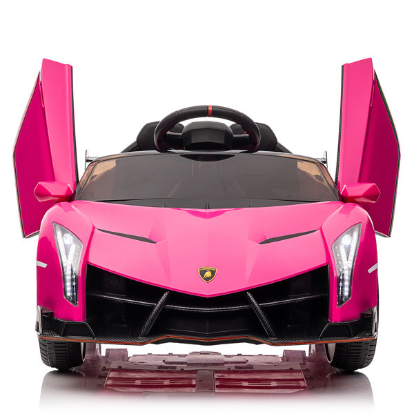 LEADZM Lamborghini Poison Small Dual Drive 12V 4.5AH with 2.4G Remote Control Sports Car Pink