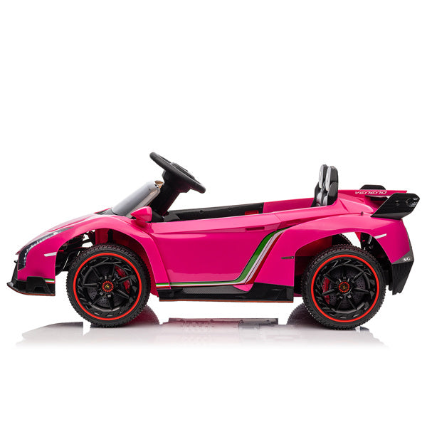 LEADZM Lamborghini Poison Small Dual Drive 12V 4.5AH with 2.4G Remote Control Sports Car Pink