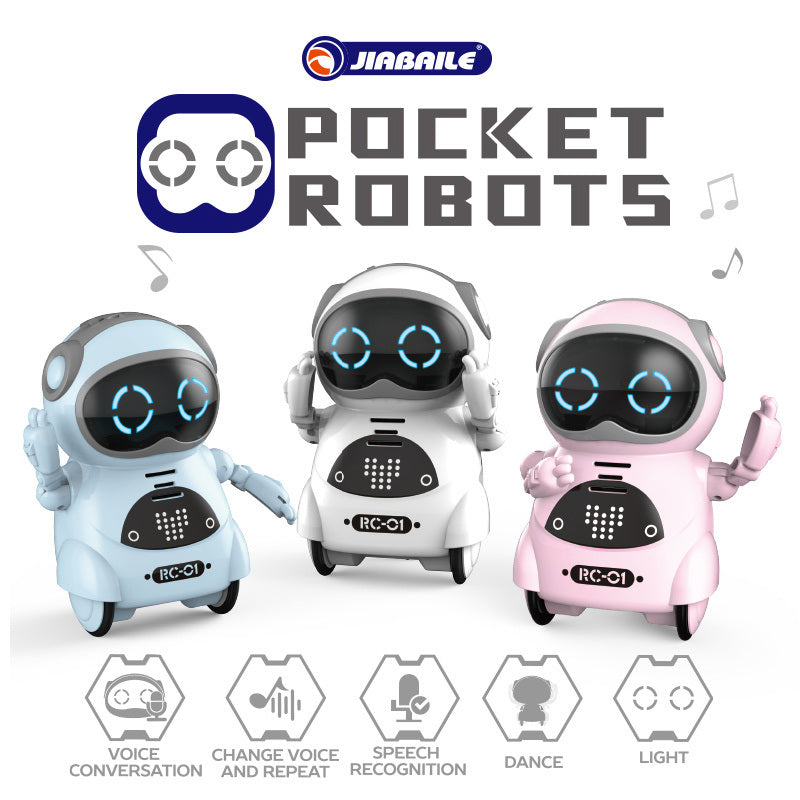 Pocket RC Robot Talking Interactive Dialogue Voice Recognition Record Singing Dancing Telling Story Mini RC Robot Toys Gift