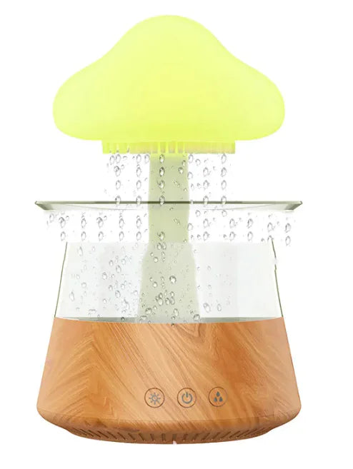 Ultrasonic Atomizing Cloud And Rain Humidifier Wood Grain Seven Color Light Aromatherapy Machine