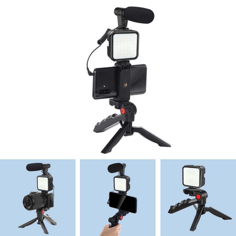 Jumpflash DSLR SLR Phone Vlog Tripod Vlogging Kits Live Selfie Fill Light Integration with Remote Control Microphone LED Light