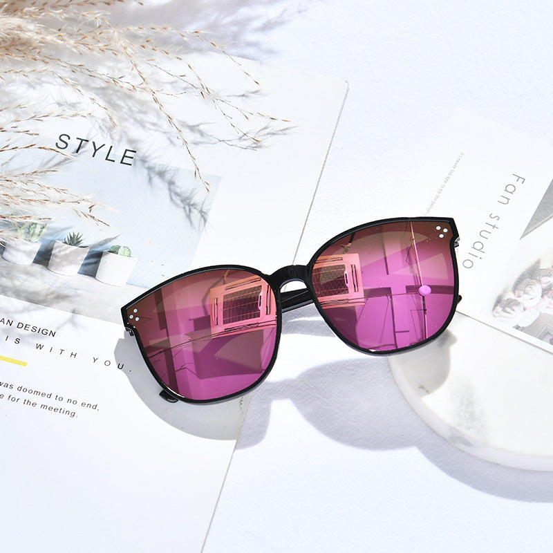 ladies sunglasses tea flower hollow spot lacquer rose ink mirror tide wild large box sunglasses