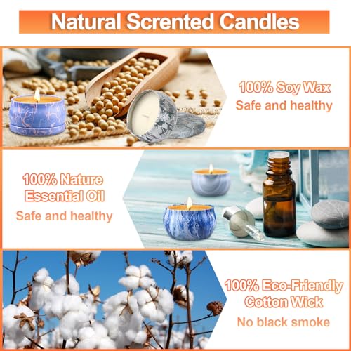 Scented Candles Gifts Set for Women, 9 Pack Aromatherapy Candles for Home Scented, Natural Soy Wax Candles Gift Set for Birthday, Mother's Day, Christmas, Valentine's Day