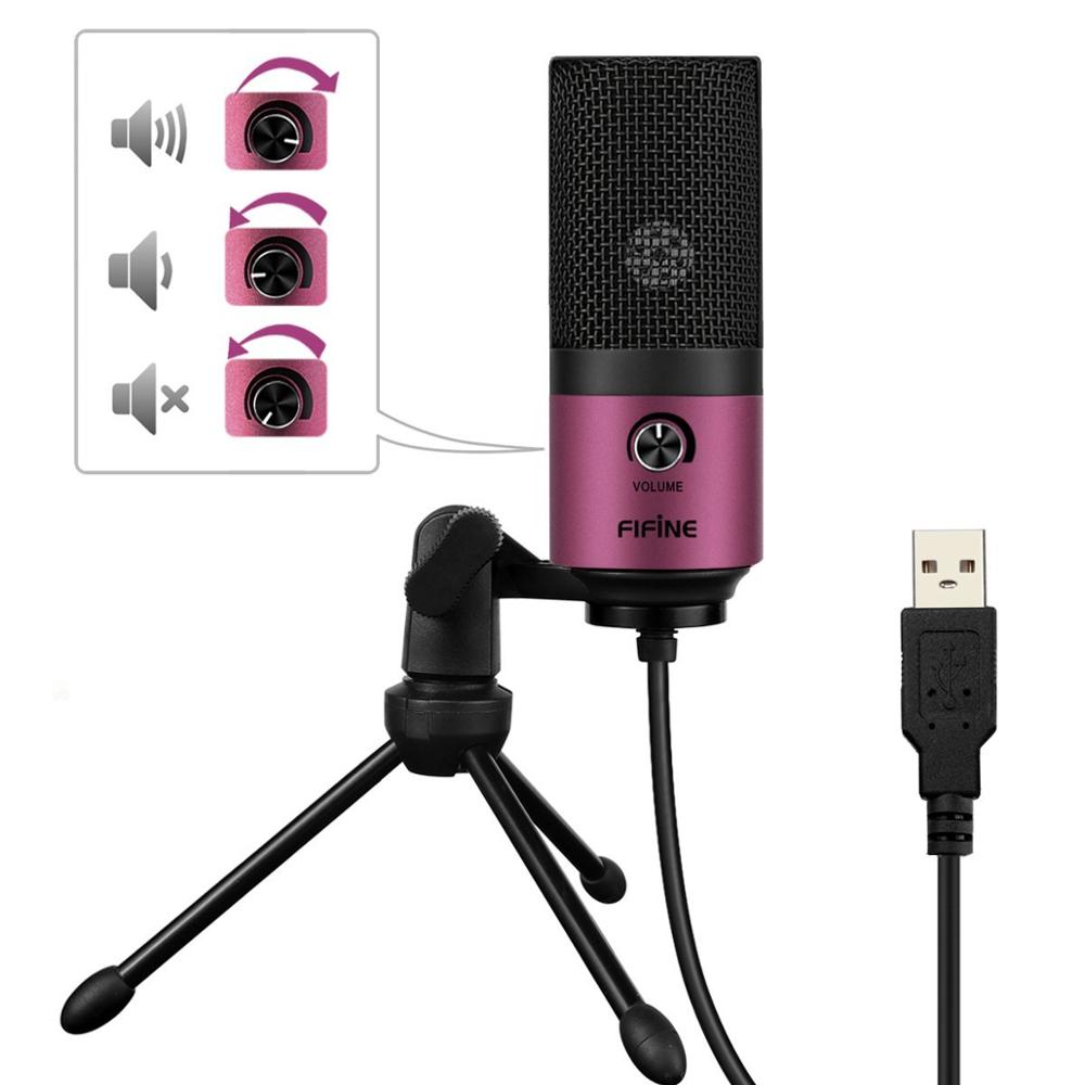 Fifine Metal USB Condenser Recording Microphone For Laptop  Windows Cardioid Studio Recording Vocals  Voice Over,YouTube-K669