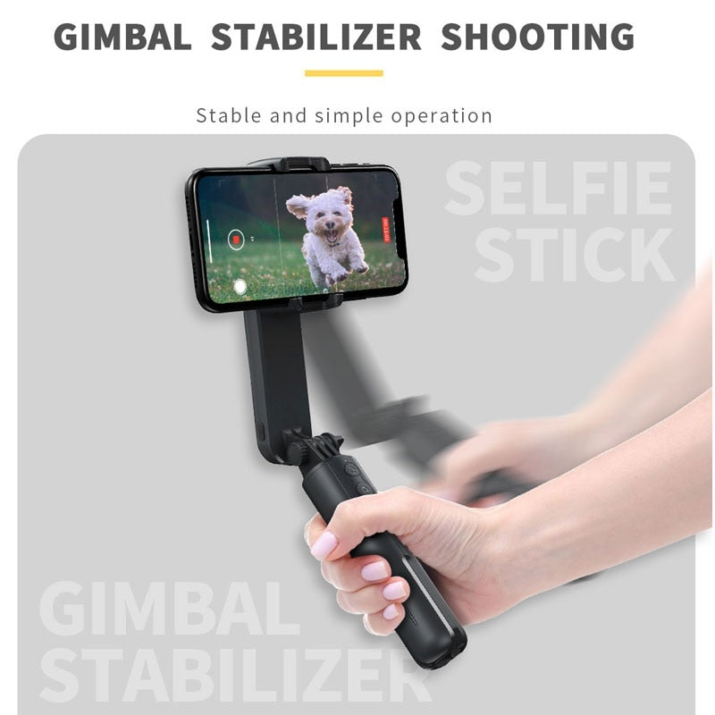 FANGTUOSI Wireless Bluetooth Handheld Gimbal Stabilizer Mobile Phone Selfie Stick tripod with fill light shutter for IOS Android