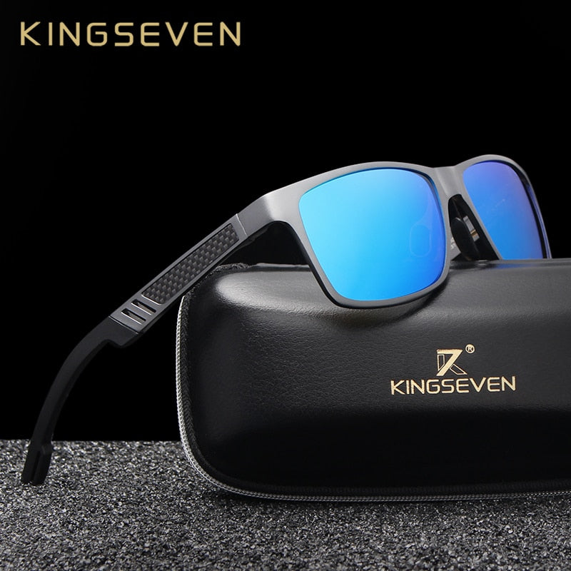 KINGSEVEN Men Polarized Sunglasses Aluminum Magnesium Sun Glasses Driving Glasses Rectangle Shades For Men Oculos masculino Male