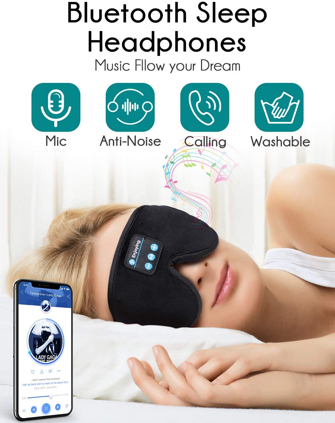 Headphone wireless music eye mask Bluetooth