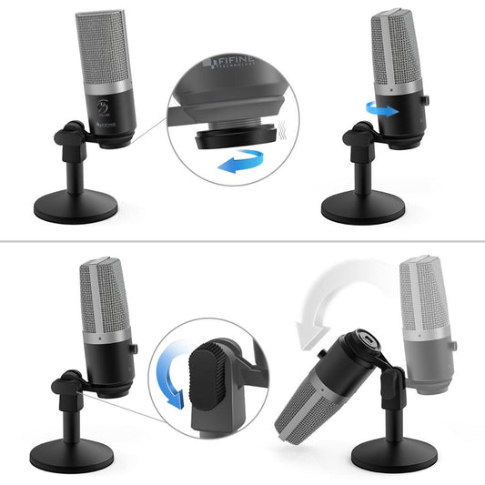 FIFINE USB Microphone for laptop and Computers for Recording Streaming Twitch Voice overs Podcasting for Youtube Skype K670