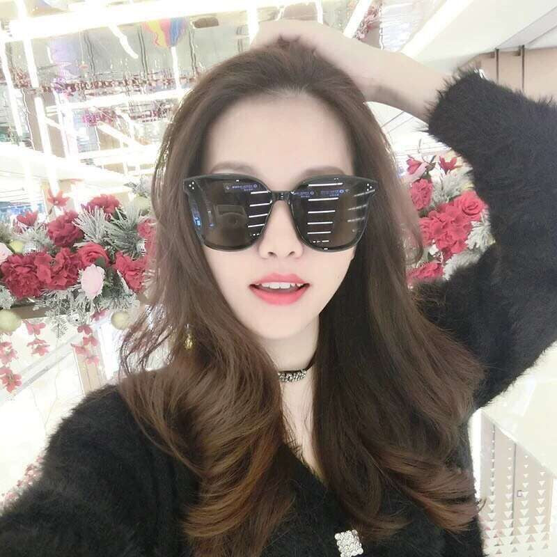 ladies sunglasses tea flower hollow spot lacquer rose ink mirror tide wild large box sunglasses