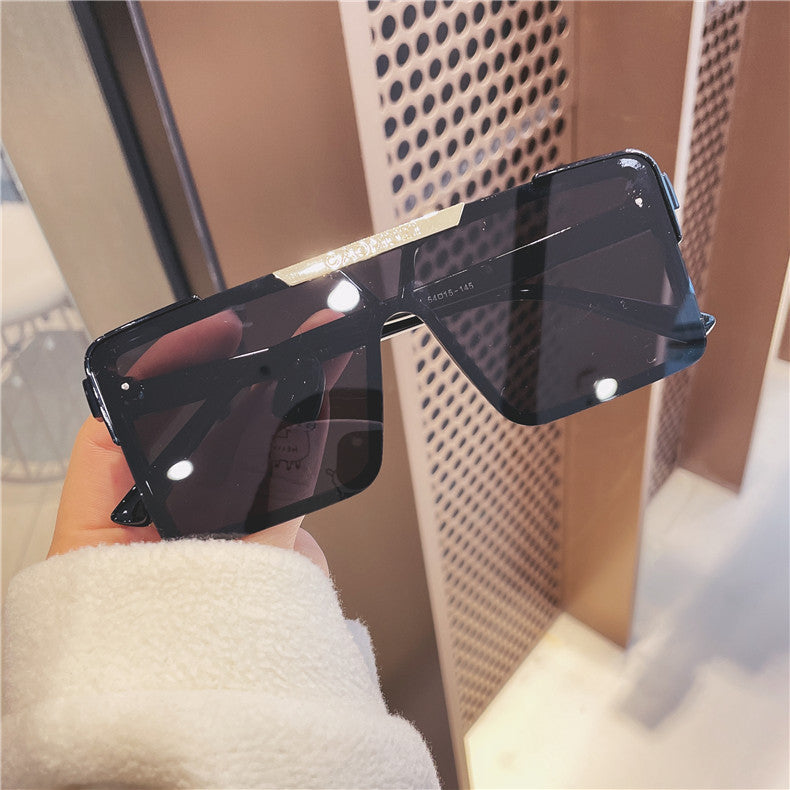 New Hong Kong-style European and American wind polarized large boxes Korean version of the big face thin sunglasses tide sunglasses