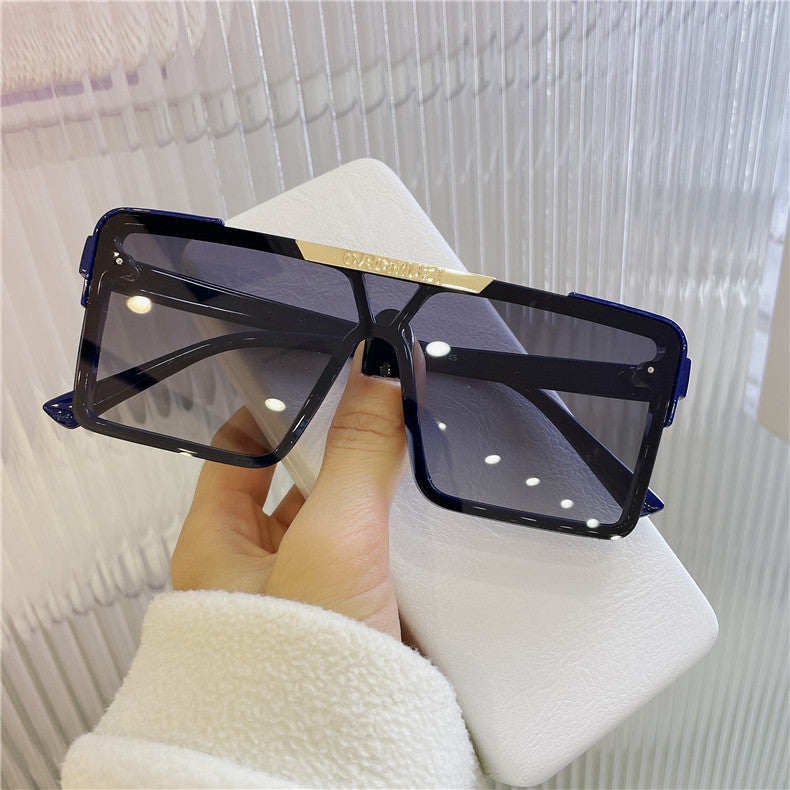 New Hong Kong-style European and American wind polarized large boxes Korean version of the big face thin sunglasses tide sunglasses