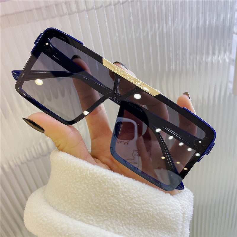 New Hong Kong-style European and American wind polarized large boxes Korean version of the big face thin sunglasses tide sunglasses