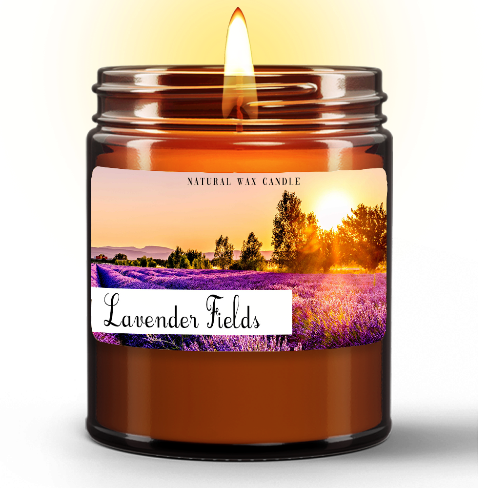 Natural Wax Candle in Amber Jar (9oz)