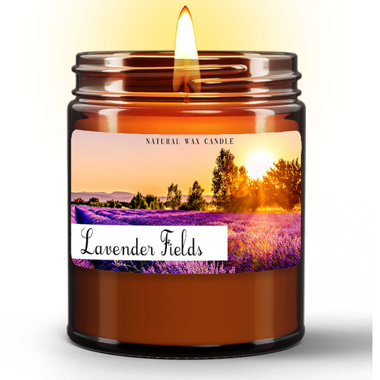 Natural Wax Candle in Amber Jar (9oz)