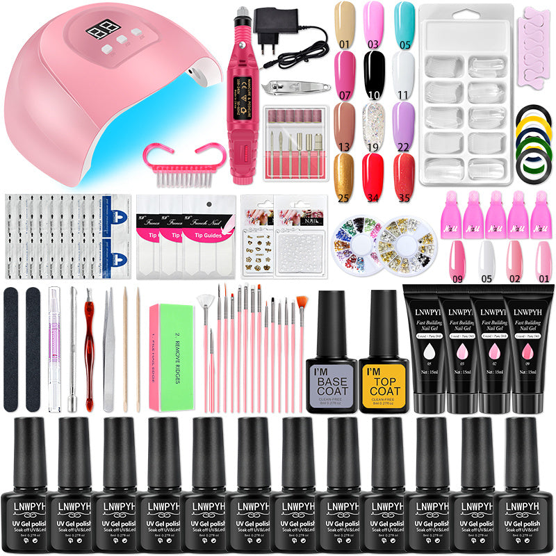 Nail Set UV LED Lamp Dryer With 18/12 pcs Nail Gel Polish Kit Soak Off Manicure Tools Set electric Nail drill Nail Tools