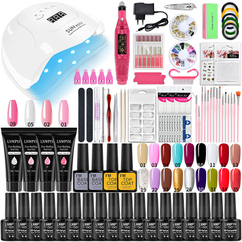 Nail Set UV LED Lamp Dryer With 18/12 pcs Nail Gel Polish Kit Soak Off Manicure Tools Set electric Nail drill Nail Tools