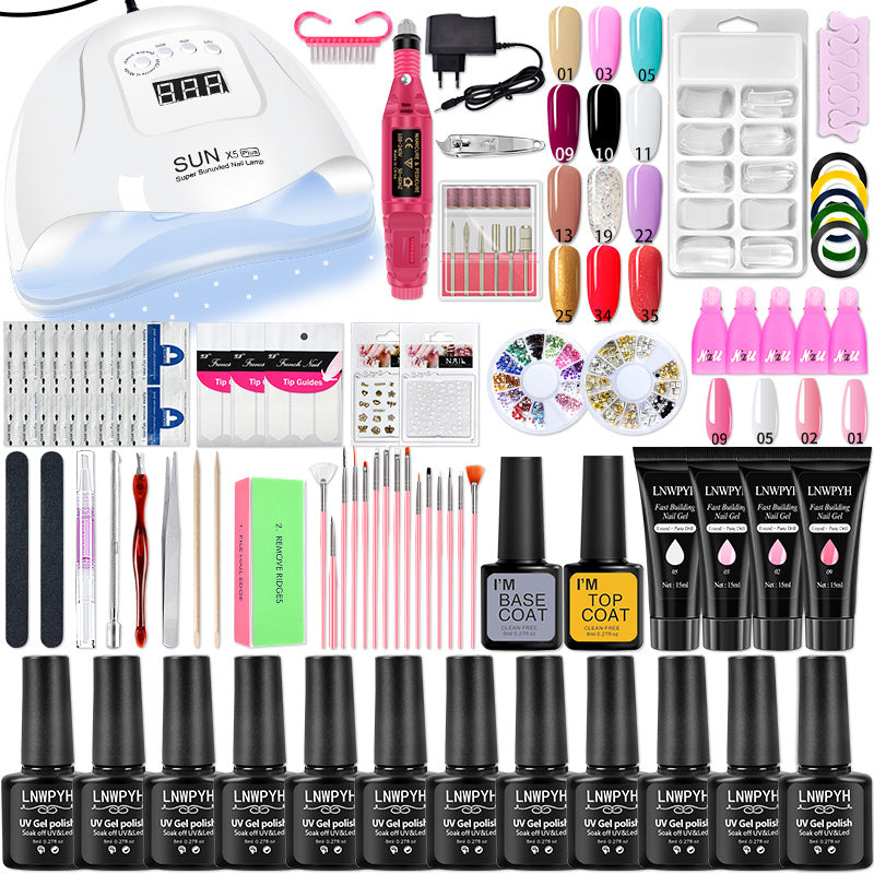 Nail Set UV LED Lamp Dryer With 18/12 pcs Nail Gel Polish Kit Soak Off Manicure Tools Set electric Nail drill Nail Tools