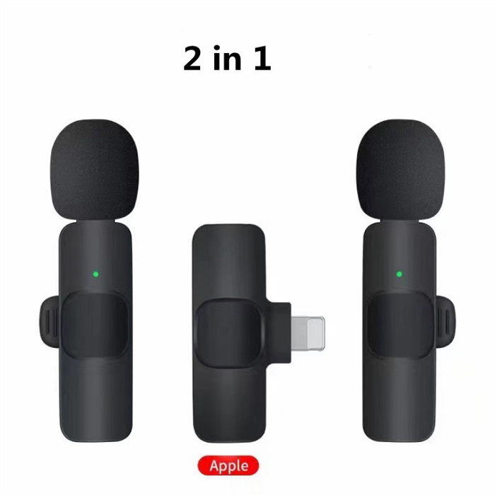 Professional Wireless Lavalier Lapel Microphone - Cordless Omnidirectional Condenser Recording Mic For Interview Video Podcast Vlog