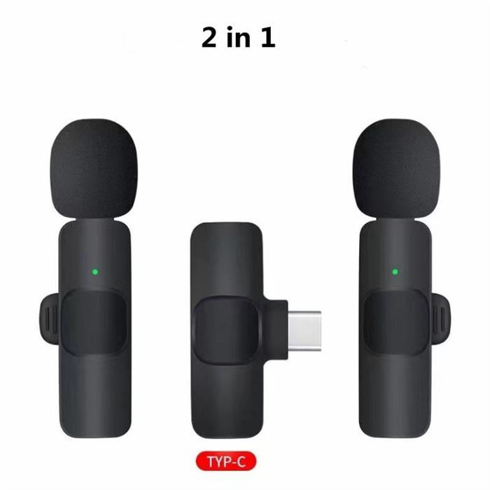 Professional Wireless Lavalier Lapel Microphone - Cordless Omnidirectional Condenser Recording Mic For Interview Video Podcast Vlog