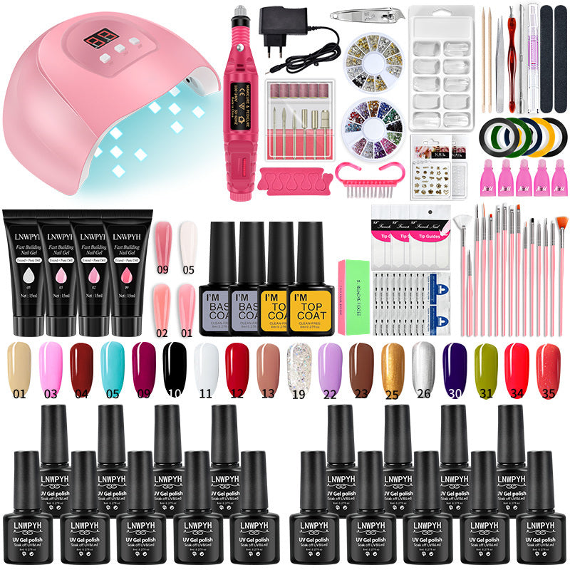 Nail Set UV LED Lamp Dryer With 18/12 pcs Nail Gel Polish Kit Soak Off Manicure Tools Set electric Nail drill Nail Tools