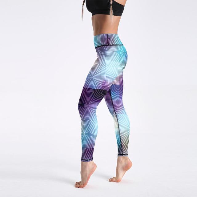 Qickitout 12% Spandex High Waist Digital Printed Fitness Leggings Push Up Sport GYM Leggings Women