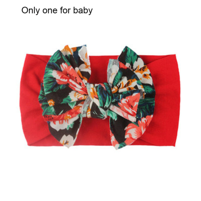 2Pcs/Set Mom &amp; Baby Headbands Mother Newborn Turban Headwear Bows Hairband Floral Parent-Child Hair Accessories Girls Haarband