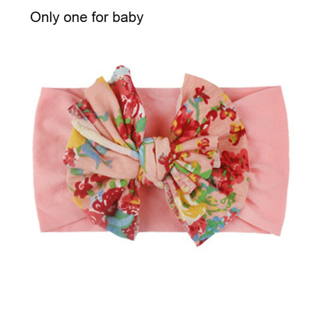 2Pcs/Set Mom &amp; Baby Headbands Mother Newborn Turban Headwear Bows Hairband Floral Parent-Child Hair Accessories Girls Haarband