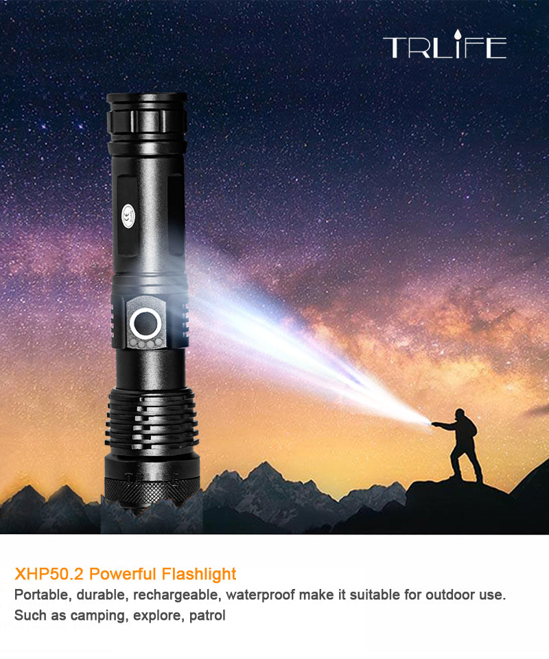 Drop Shipping xhp50.3most powerful flashlight 5 Modes usb Zoom led torch xhp50 18650 or 26650 battery Best Camping, Outdoor