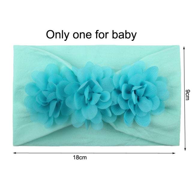 2Pcs/Set Mom &amp; Baby Headbands Mother Newborn Turban Headwear Bows Hairband Floral Parent-Child Hair Accessories Girls Haarband