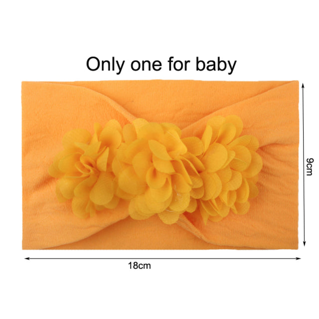 2Pcs/Set Mom &amp; Baby Headbands Mother Newborn Turban Headwear Bows Hairband Floral Parent-Child Hair Accessories Girls Haarband