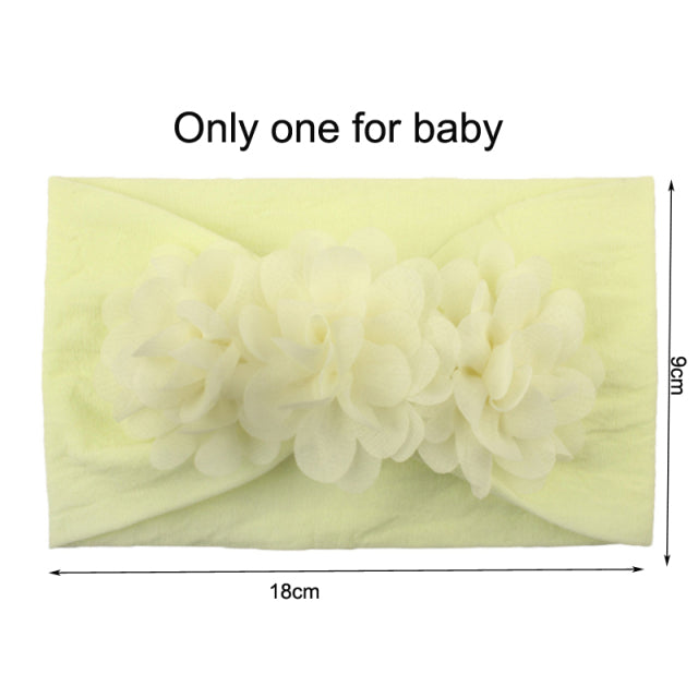 2Pcs/Set Mom &amp; Baby Headbands Mother Newborn Turban Headwear Bows Hairband Floral Parent-Child Hair Accessories Girls Haarband