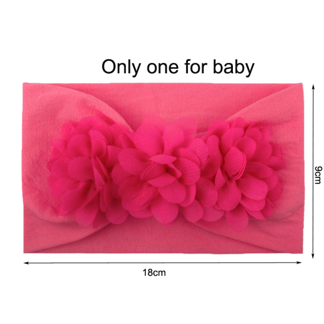 2Pcs/Set Mom &amp; Baby Headbands Mother Newborn Turban Headwear Bows Hairband Floral Parent-Child Hair Accessories Girls Haarband