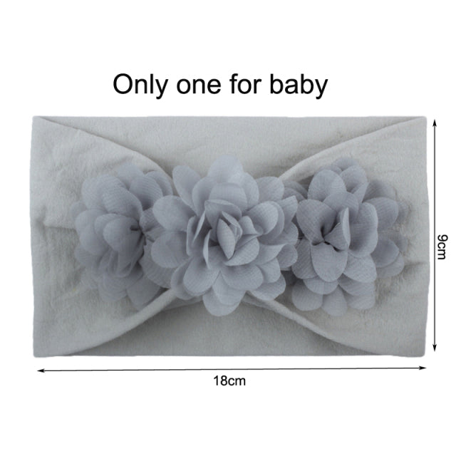 2Pcs/Set Mom &amp; Baby Headbands Mother Newborn Turban Headwear Bows Hairband Floral Parent-Child Hair Accessories Girls Haarband