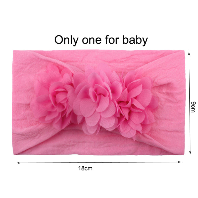 2Pcs/Set Mom &amp; Baby Headbands Mother Newborn Turban Headwear Bows Hairband Floral Parent-Child Hair Accessories Girls Haarband