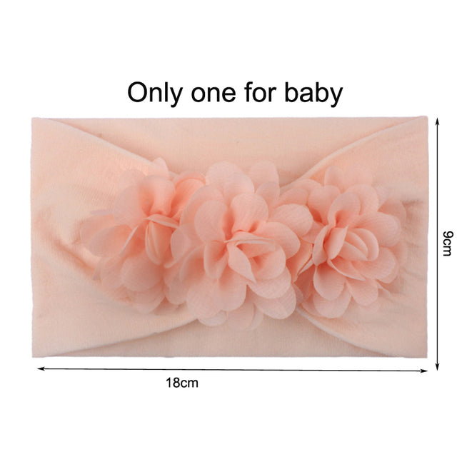 2Pcs/Set Mom &amp; Baby Headbands Mother Newborn Turban Headwear Bows Hairband Floral Parent-Child Hair Accessories Girls Haarband