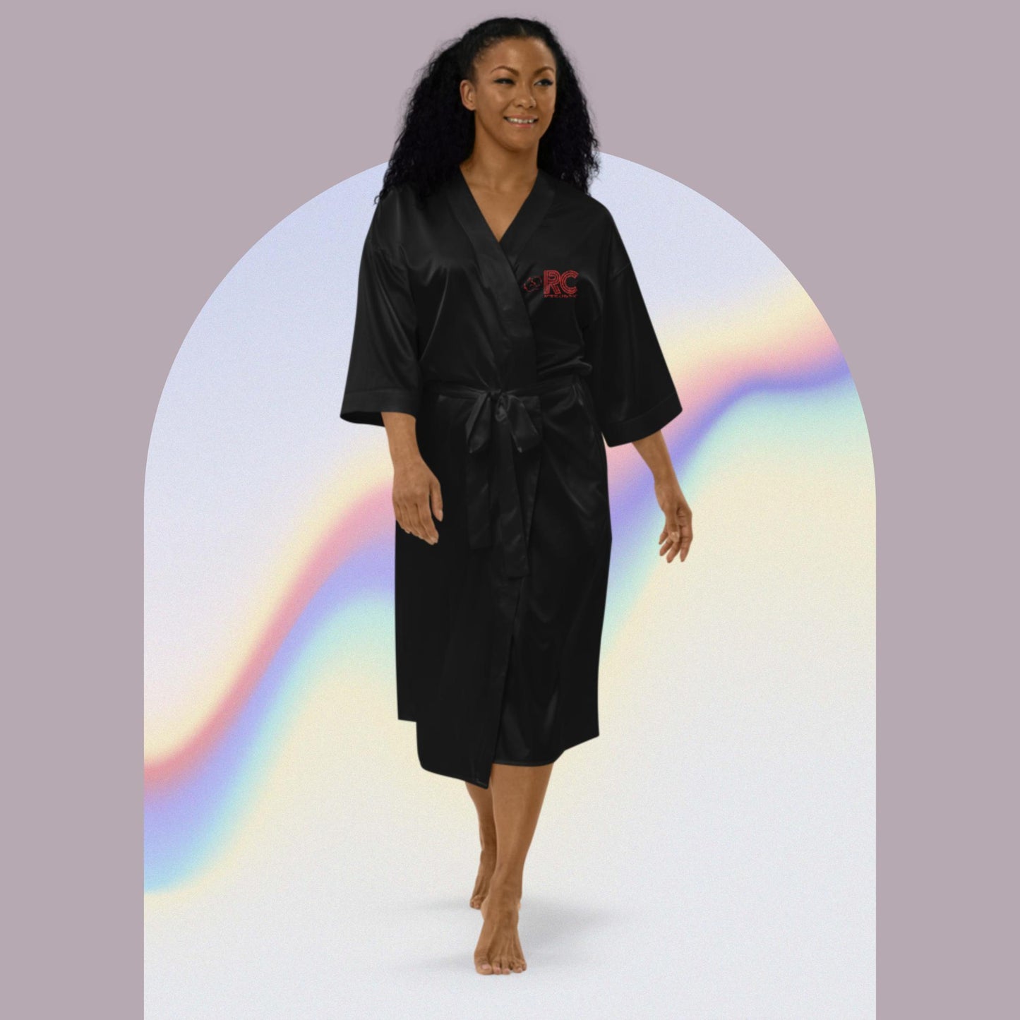 Satin robe