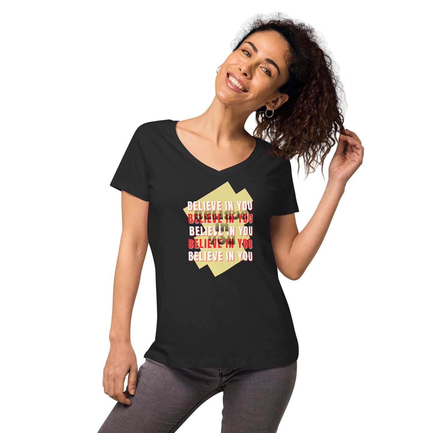 v-neck t-shirt Believe In You