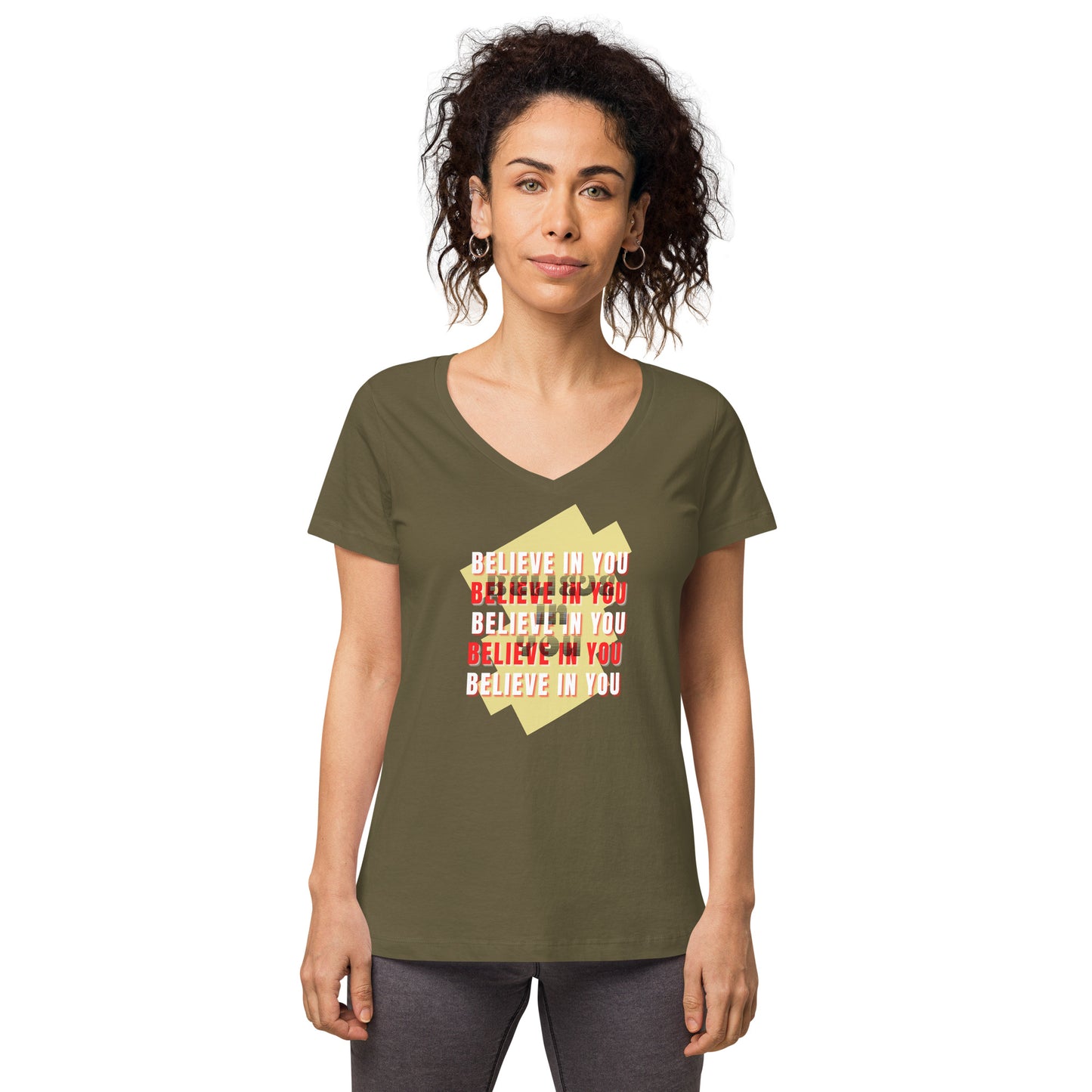 v-neck t-shirt Believe In You