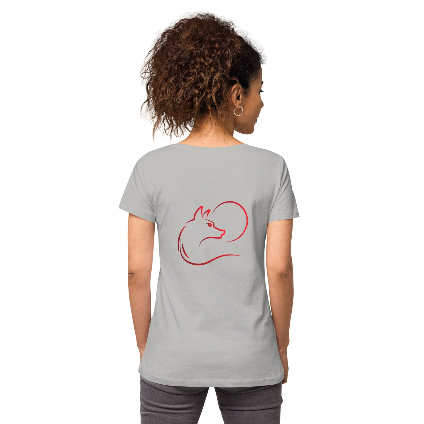 Women’s fitted v-neck t-shirt (RTYSTIC CREATIONZ)