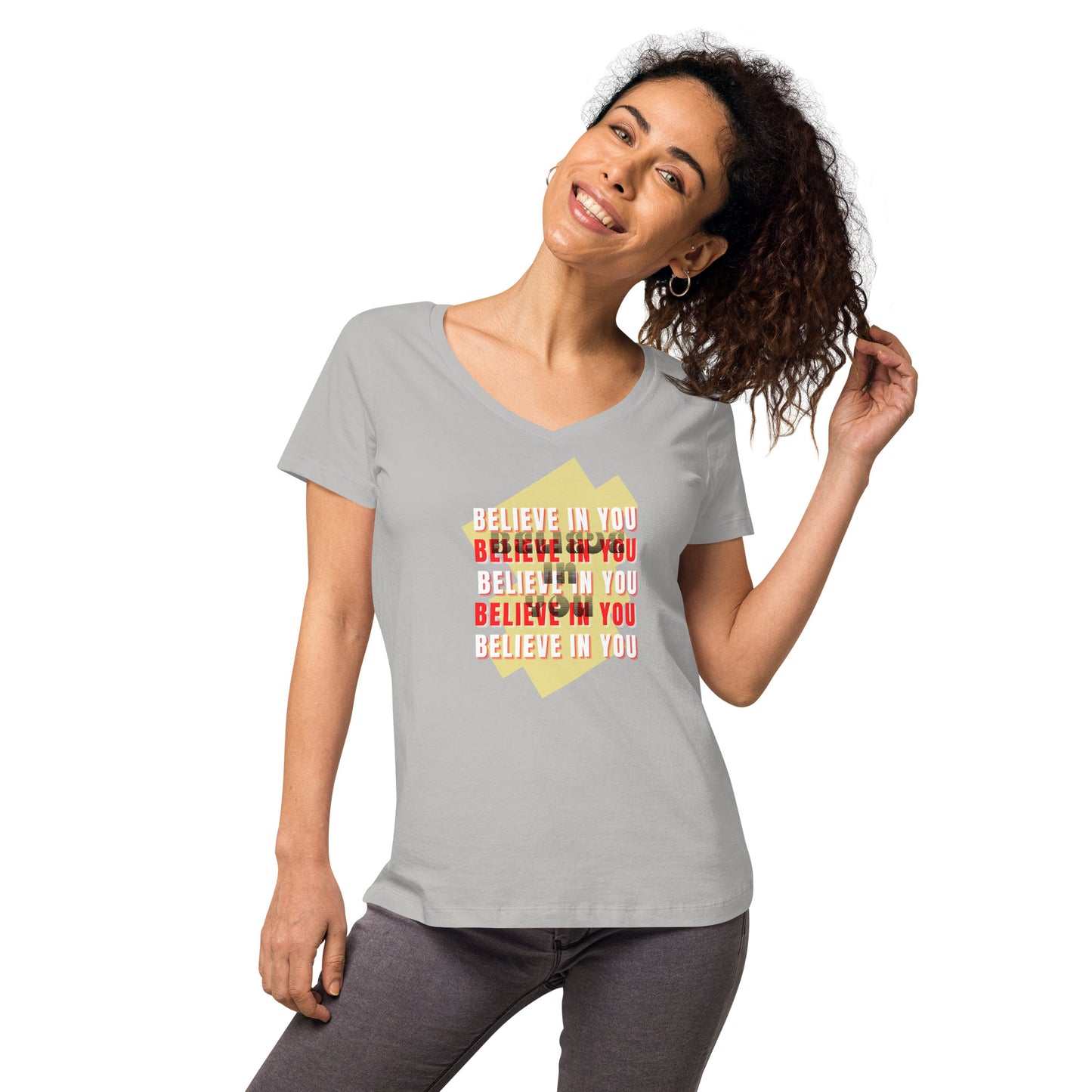 v-neck t-shirt Believe In You